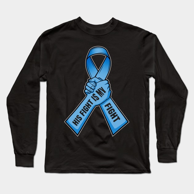 Blue Ribbon Design for a Fighter & Warrior Long Sleeve T-Shirt by Mago89